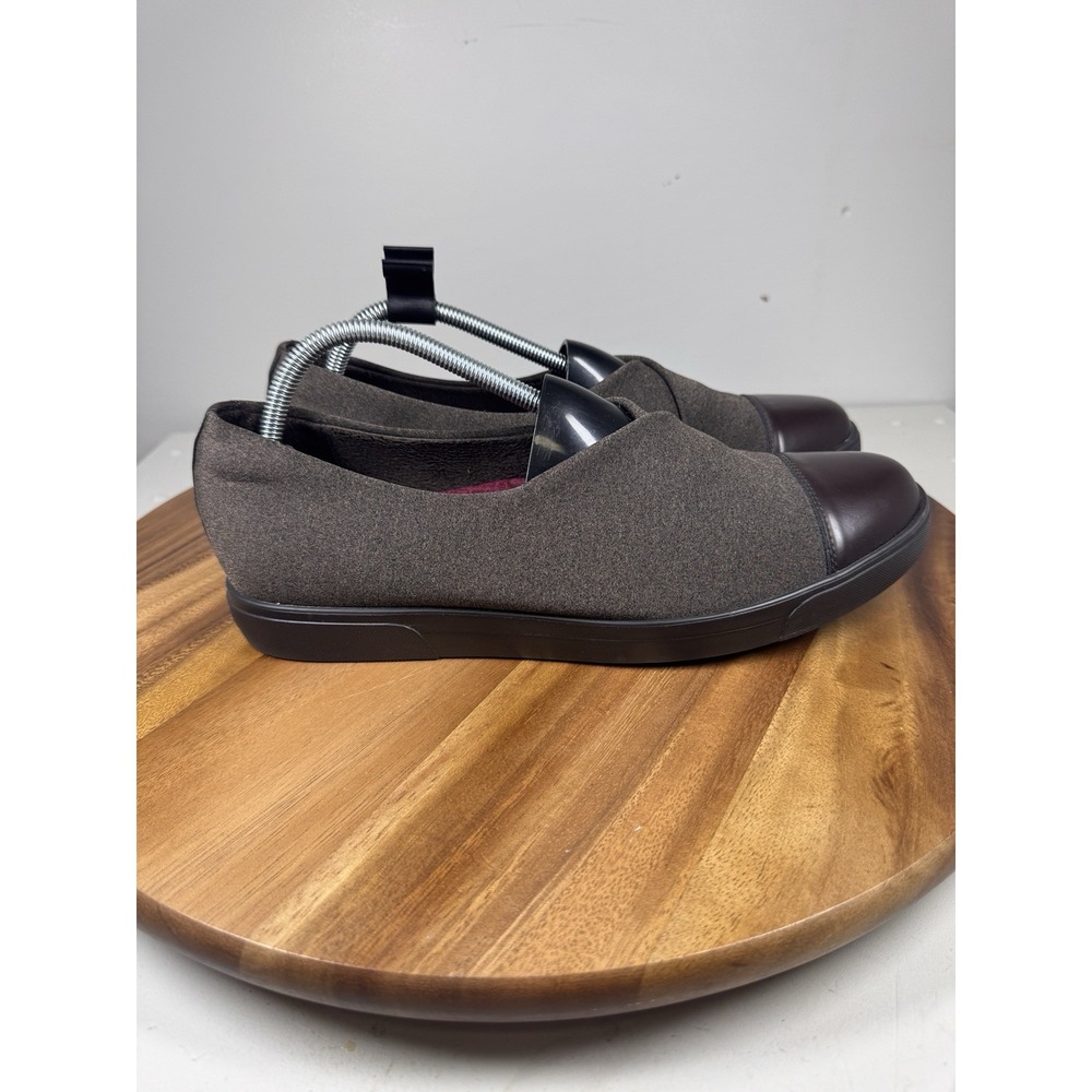Munro Women's‎ Plum Grey Stretch Fabric Slip On Flat 11.5 M Made In The USA
